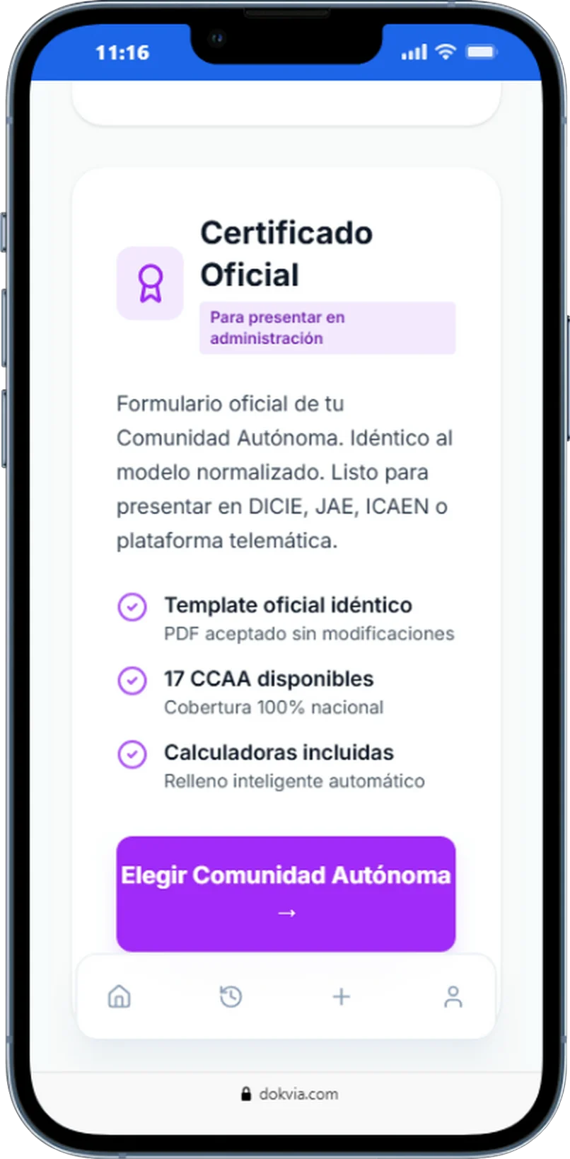 App Dokvia - Documentación y Certificados